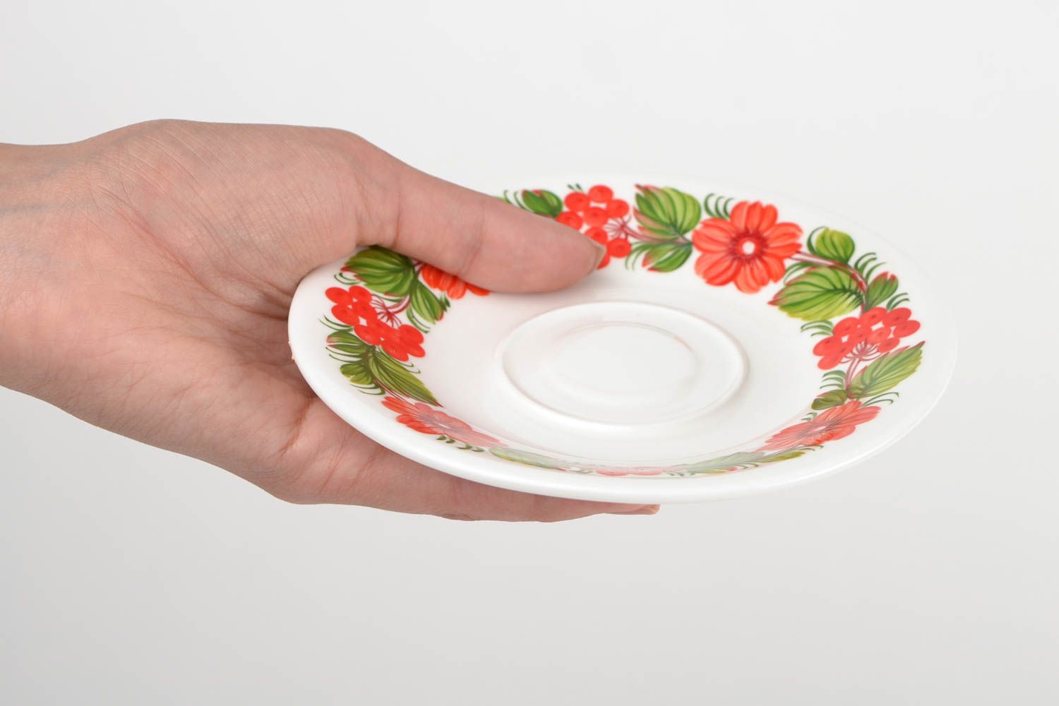 Handmade saucer porcelain saucer painted dishes festive table decoration photo 2