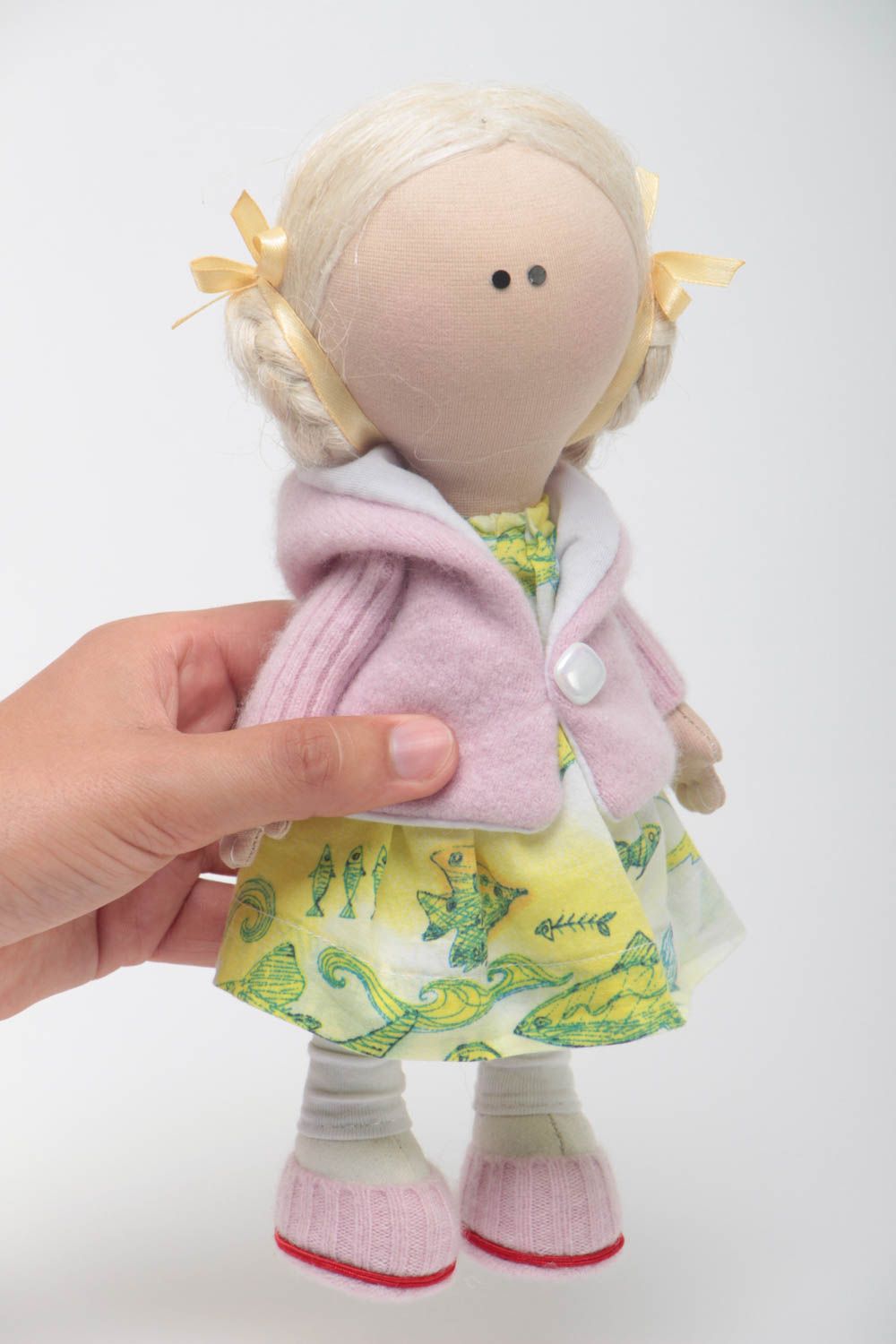 Handmade Deko Puppe Stoff Spielzeug Designer Geschenk aus Naturstoffen foto 5