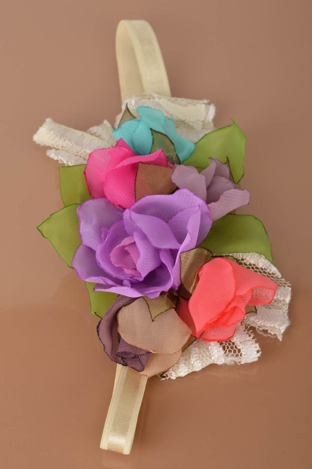 Handmade Mädchen Accessoire Blumen für Haare originelles Geschenk Kanzashi  foto 2