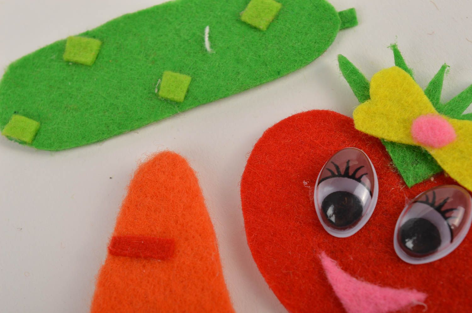 Magnet felt toys handmade kids gifts vegetable set educational fridge toys photo 5