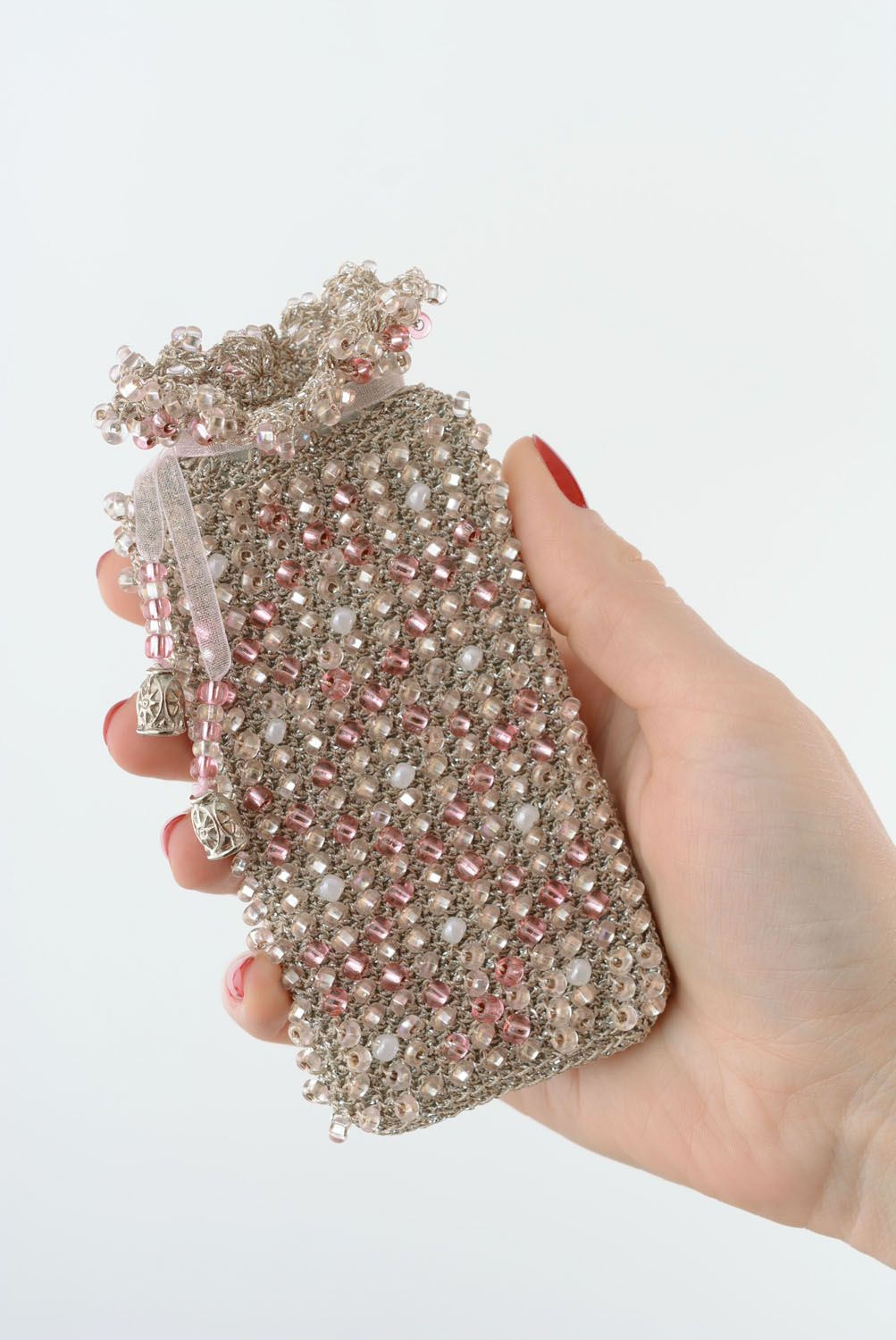 Étui téléphone en perles de rocailles fait main accessoire design original photo 5
