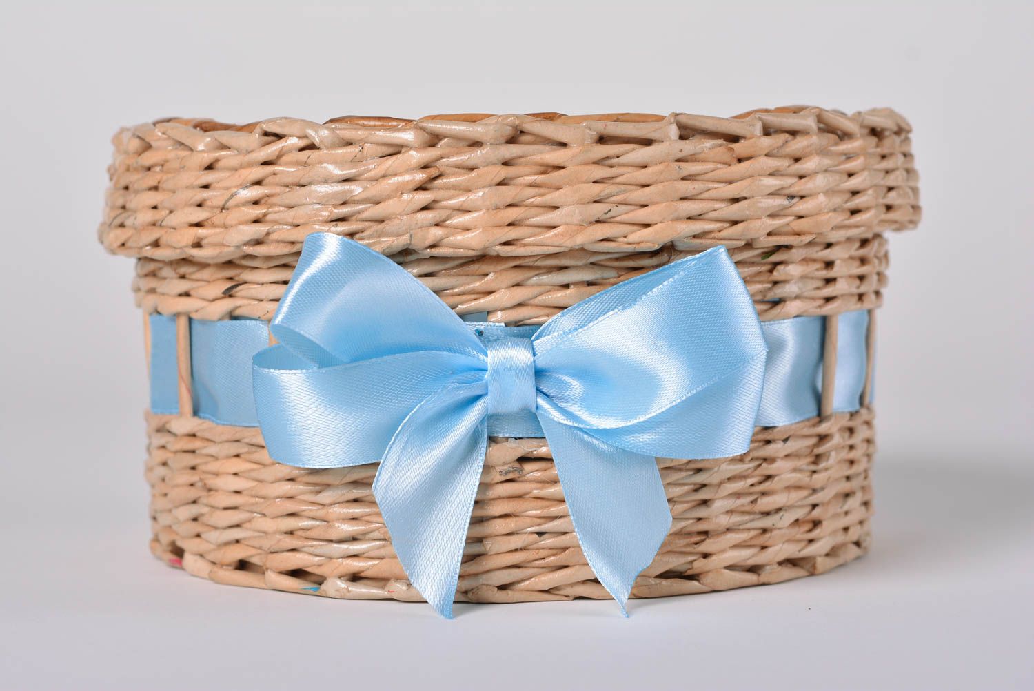 Unusual handmade paper basket woven newspaper basket home design gift ideas  photo 1