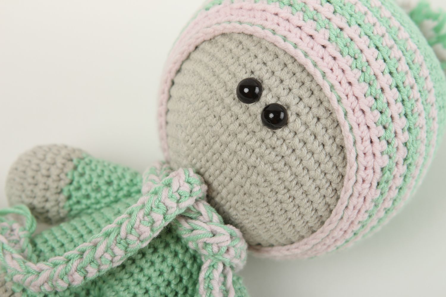 Handmade soft rag doll crocheted doll toy small design soft toy toy for baby  photo 3
