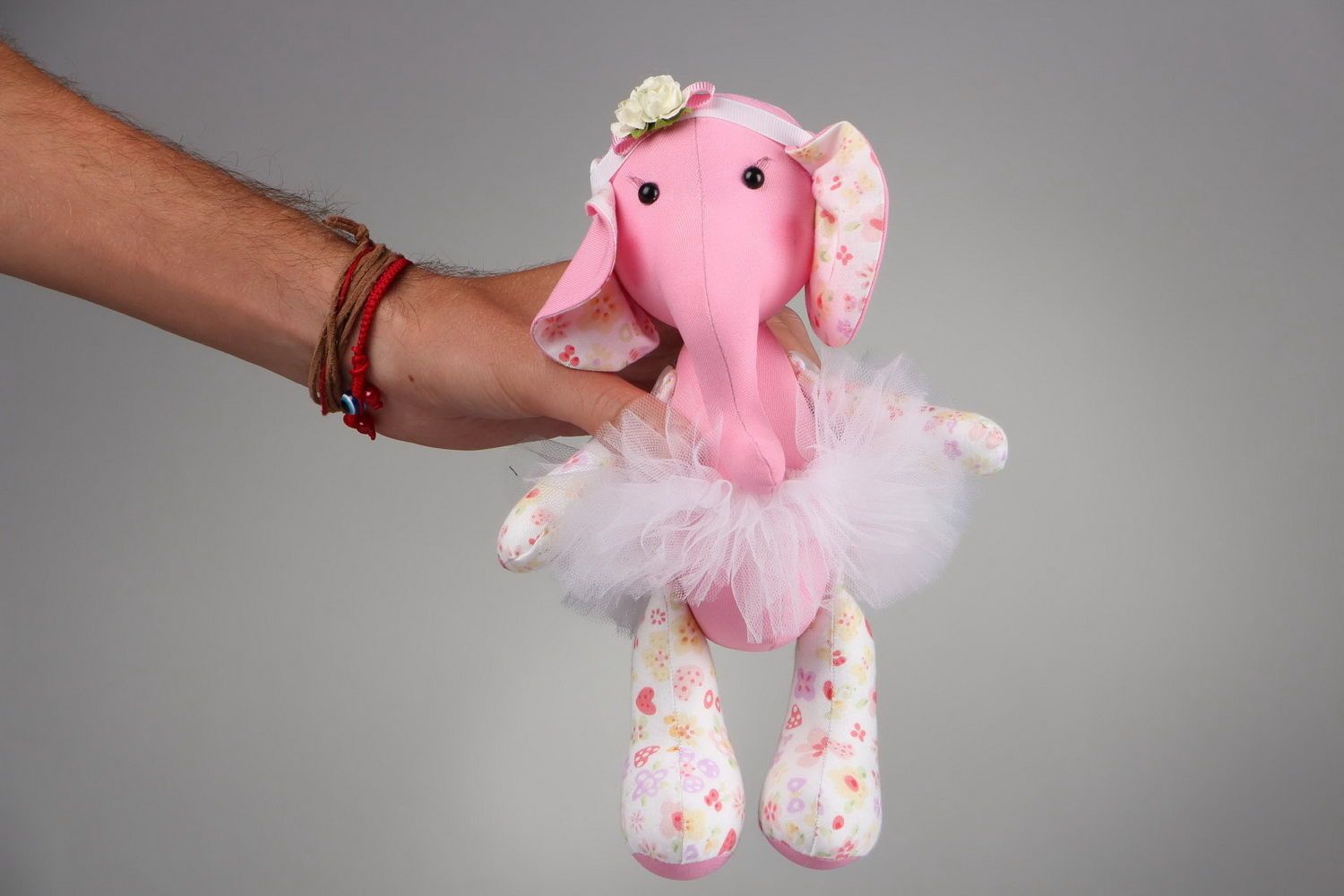 Toy made from cotton and gabardine Elephant photo 5