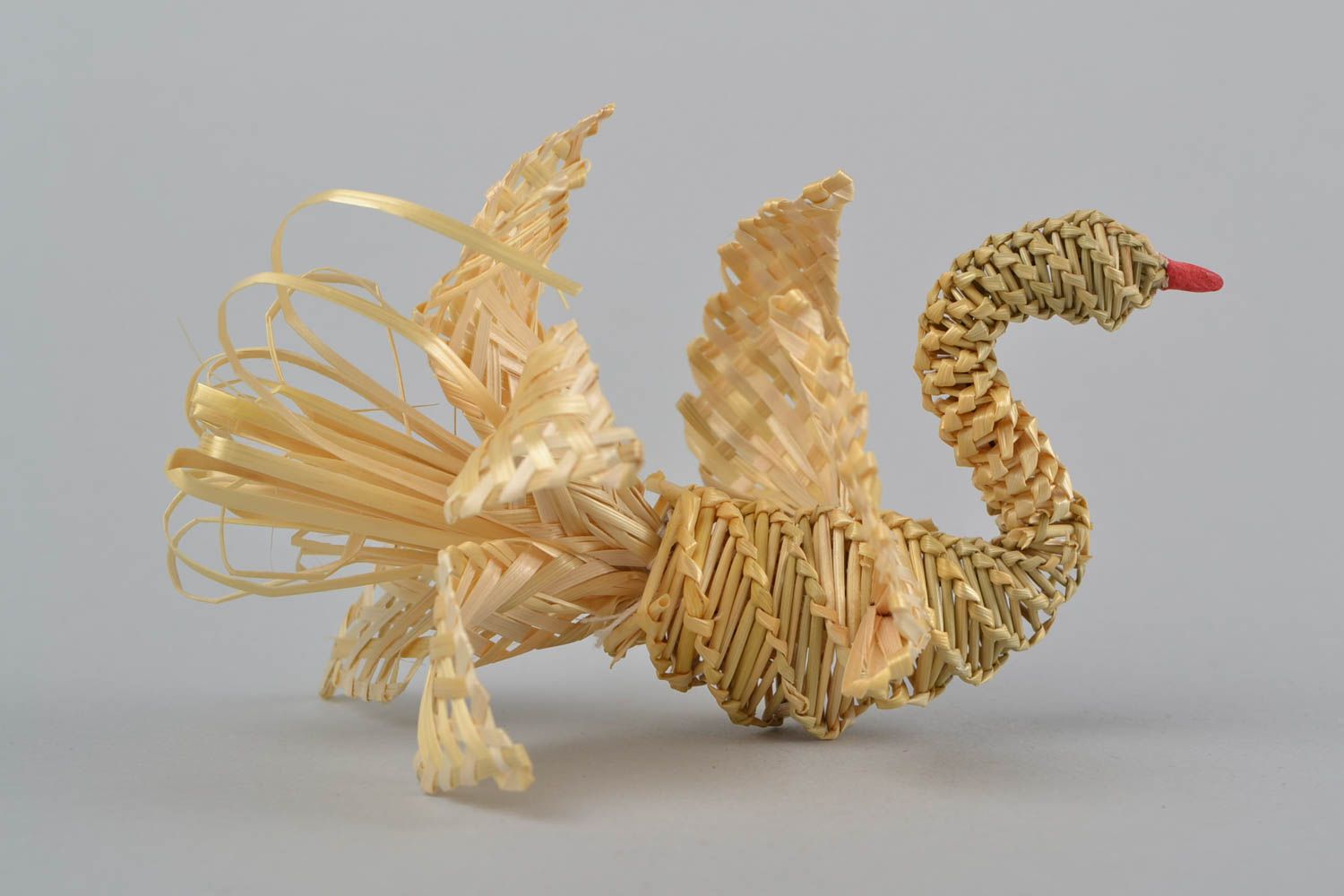 Figura decorativa juguete artesanal con forma de cisne de paja original souvenir foto 4
