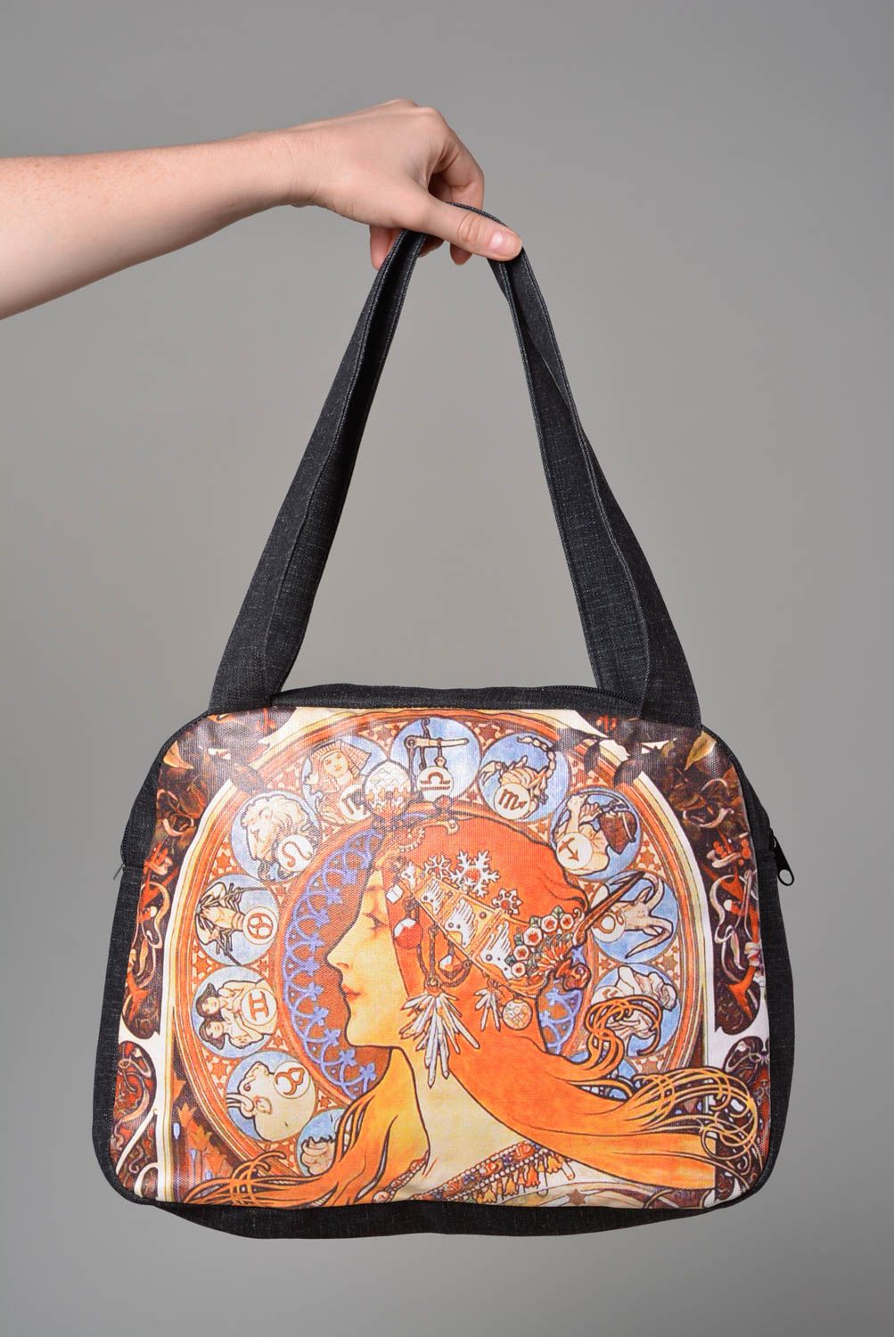 Unusual handmade fabric handbag textile bag design shoulder bag fashion trends photo 3