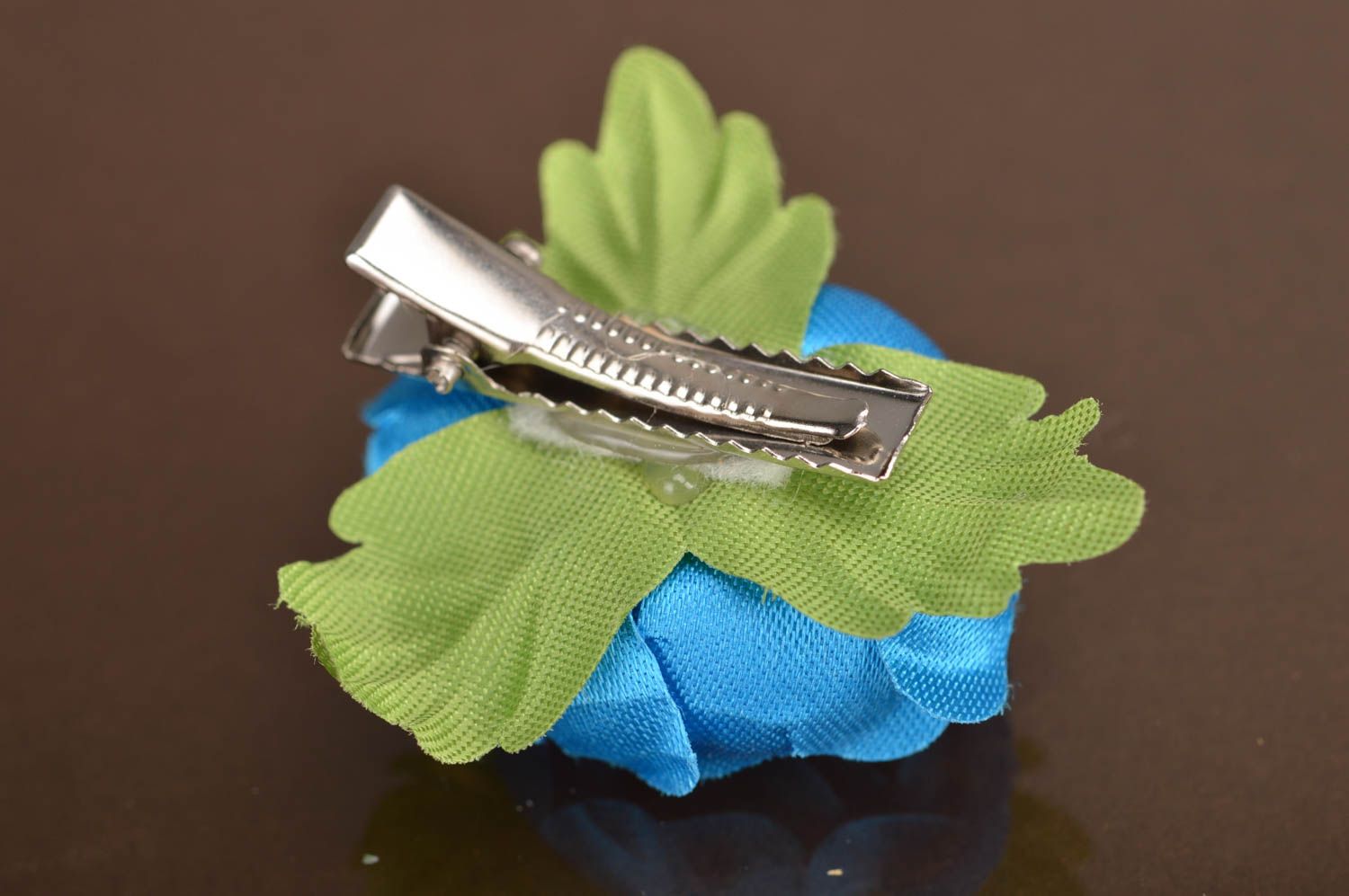 Handmade designer cute stylish beautiful blue small flower hair clip for kids photo 5