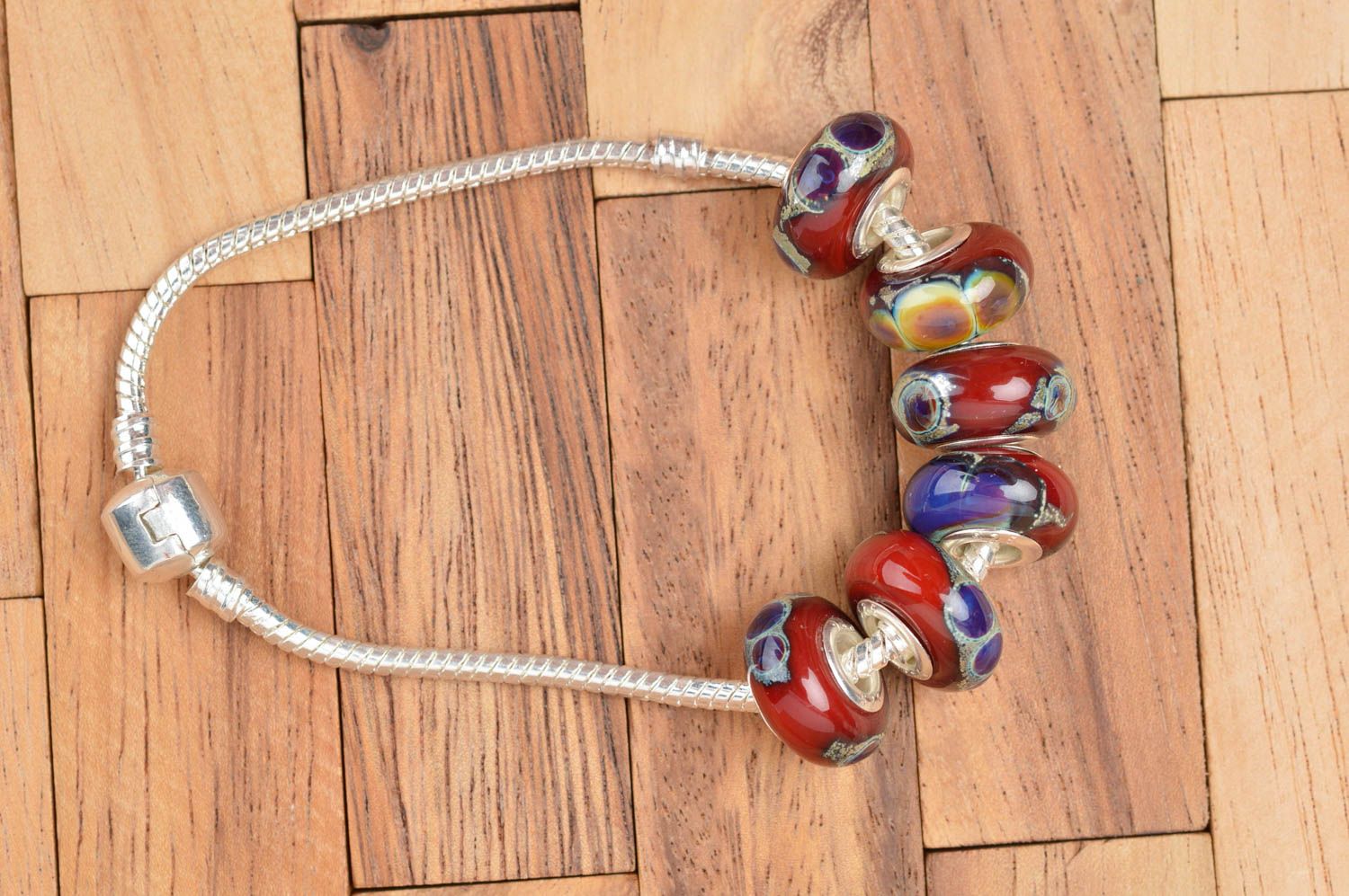 Glass jewelry handmade bracelet fashion accessories lampwork bracelet gift ideas photo 3