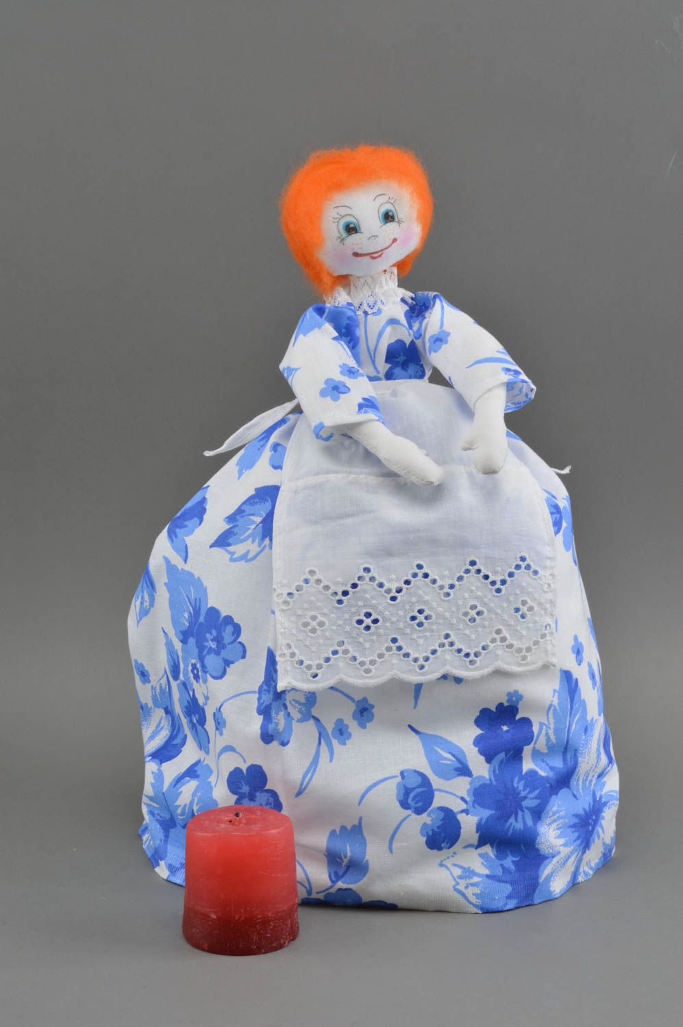 Кукла на чайник из ткани ручной работы авторская оригинальная терсмочехол фото 1