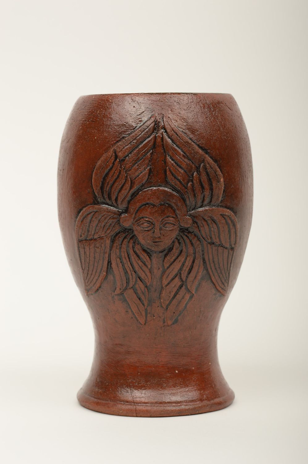 Beautiful handmade ceramic glass clay goblet beautiful pottery table setting photo 5