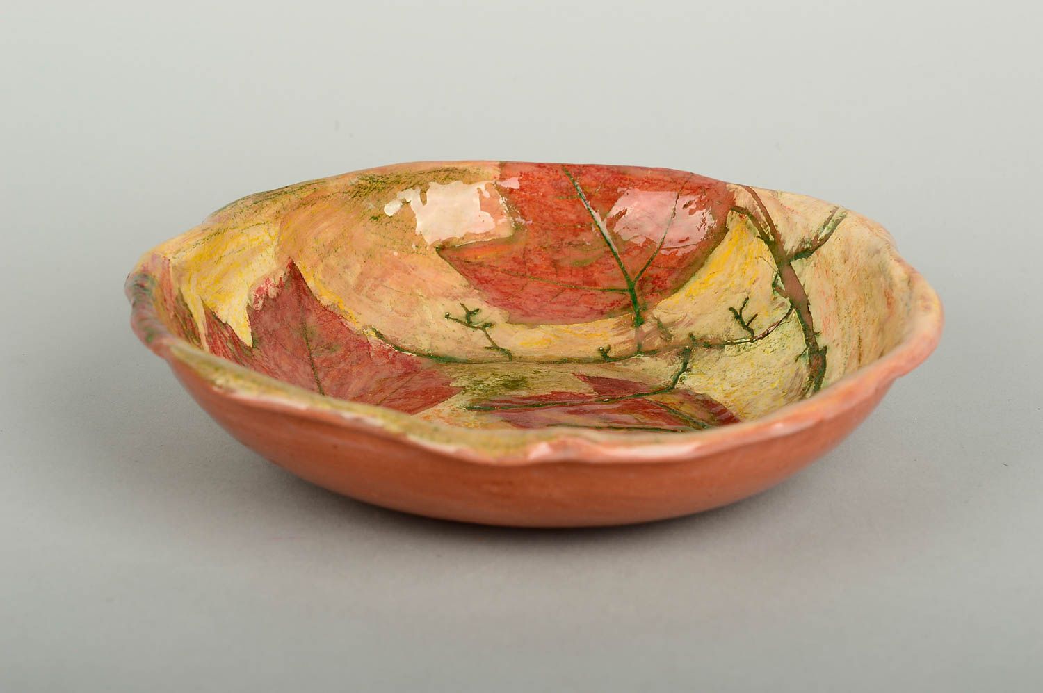 Suppen Terrine handmade tiefer Teller mit Bemalung Teller Keramik schön foto 4
