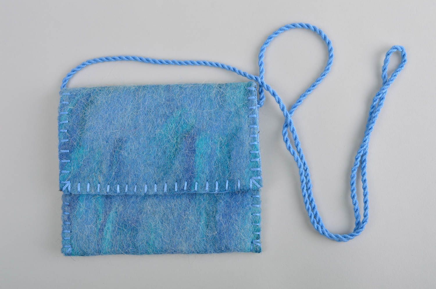 Handmade Filz Tasche Accessoires für Frauen Geschenk für Frauen blau gefilzt foto 2