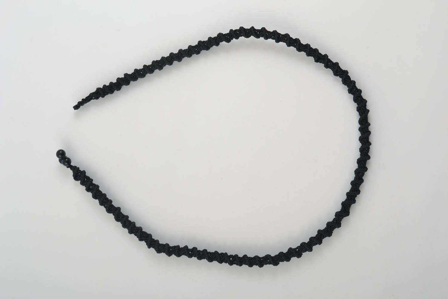 Collier macramé Bijou fait main noir en fils synthétiques Cadeau pour femme photo 4