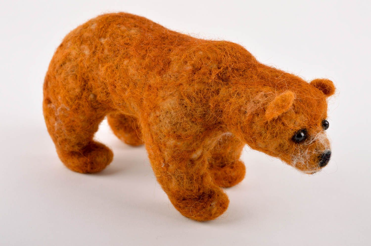 Geschenk für Kinder handmade kleines Bär Kuscheltier weiches Wolle Spielzeug foto 2