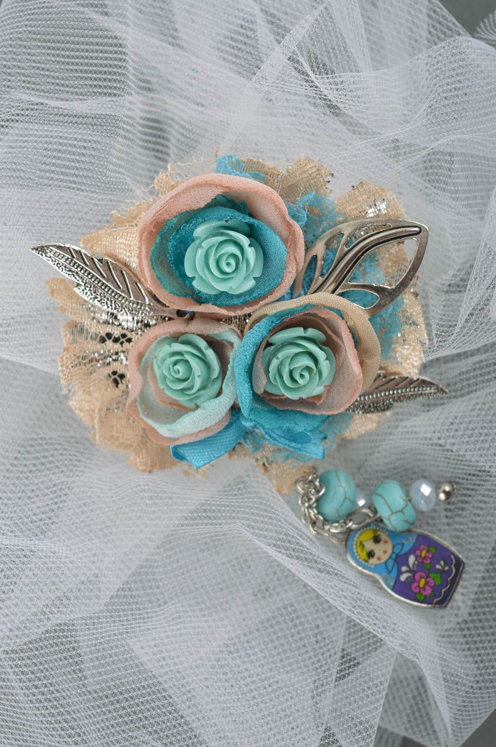 Handmade designer flower brooch unusual stylish brooch elegant jewelry photo 1