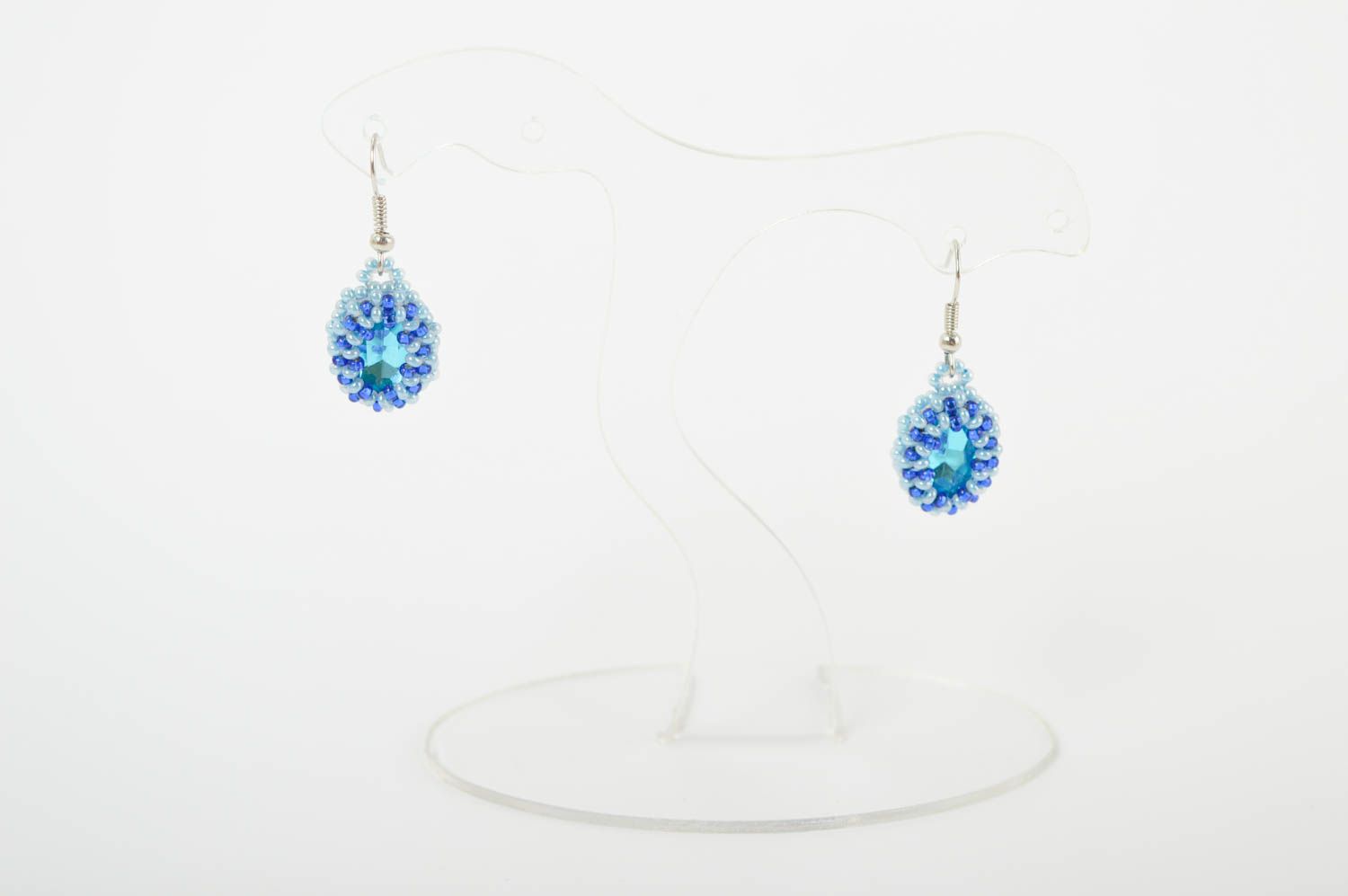 Stylish handmade beaded earrings crystal bead earrings accessories for girls photo 2