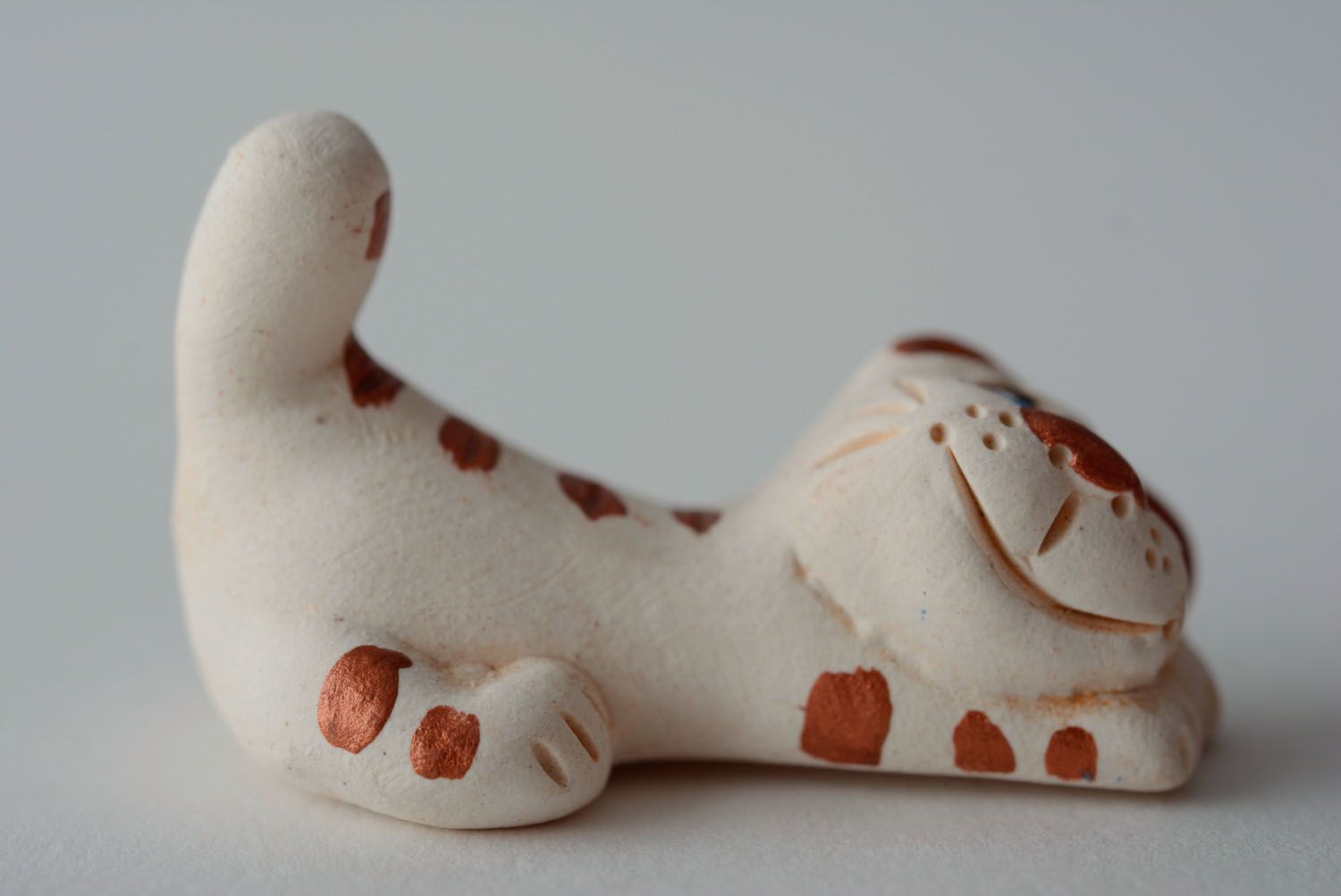Figurine céramique chat faite main  photo 5
