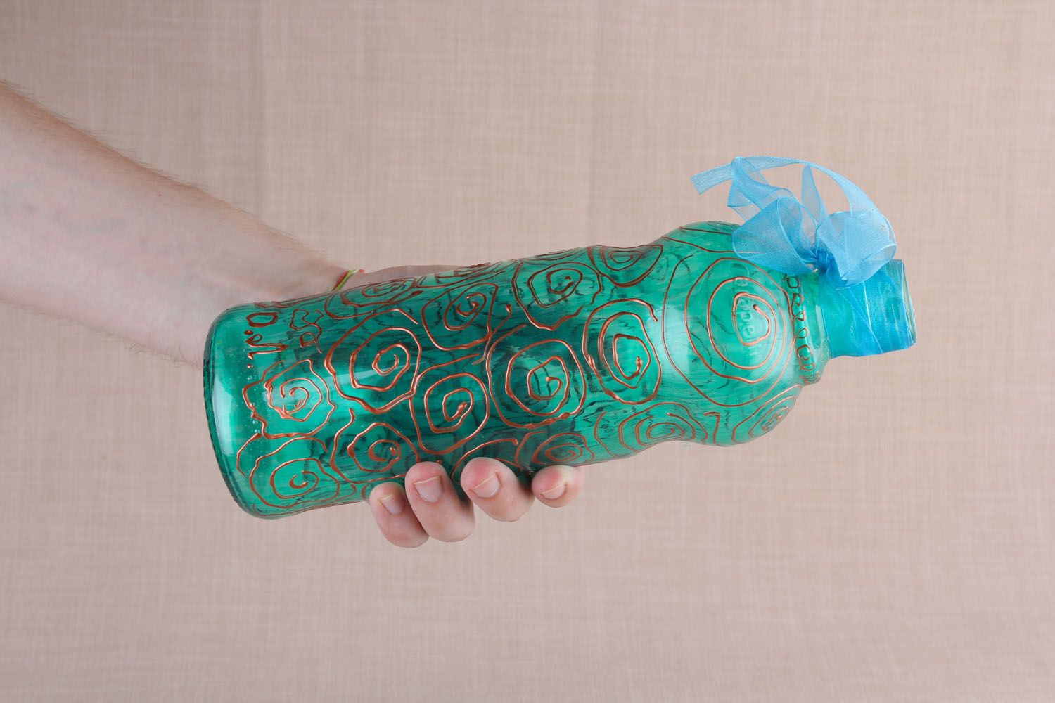 Декоративная бутылка с росписью фото 5