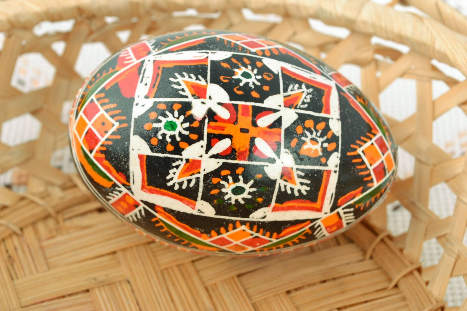 Traditional handmade painted Easter egg photo 1