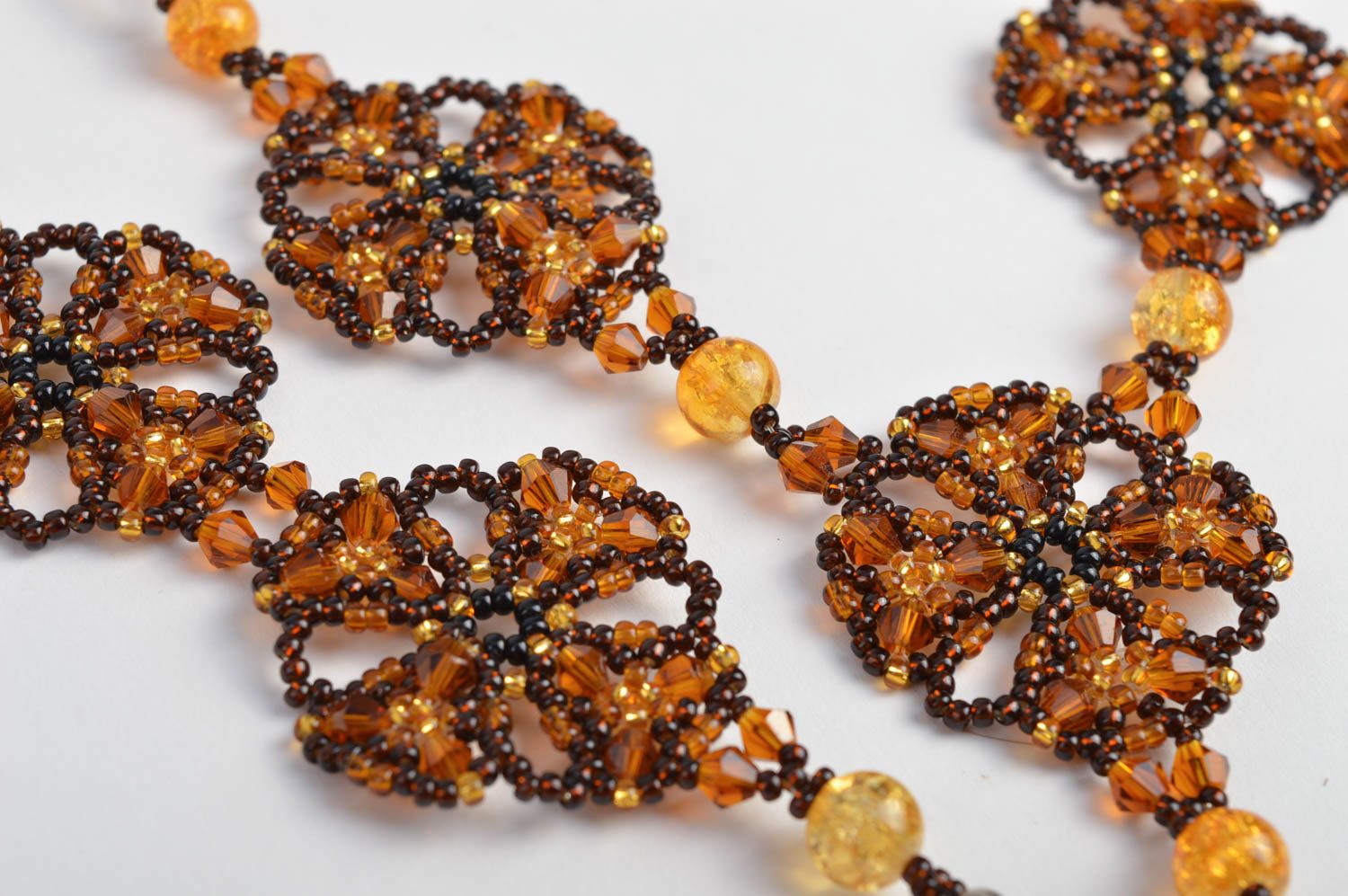 Collier femme Bijoux fait main Bracelet fantaisie en perles de rocaille ajourés photo 4