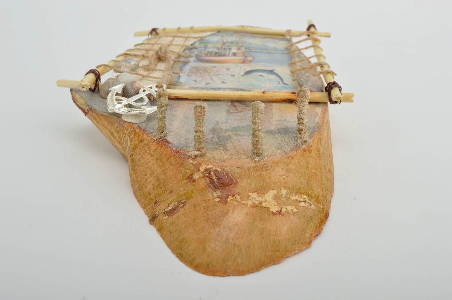 Llavero artesanal accesorio para llaves  de madera regalo original decoupage foto 5