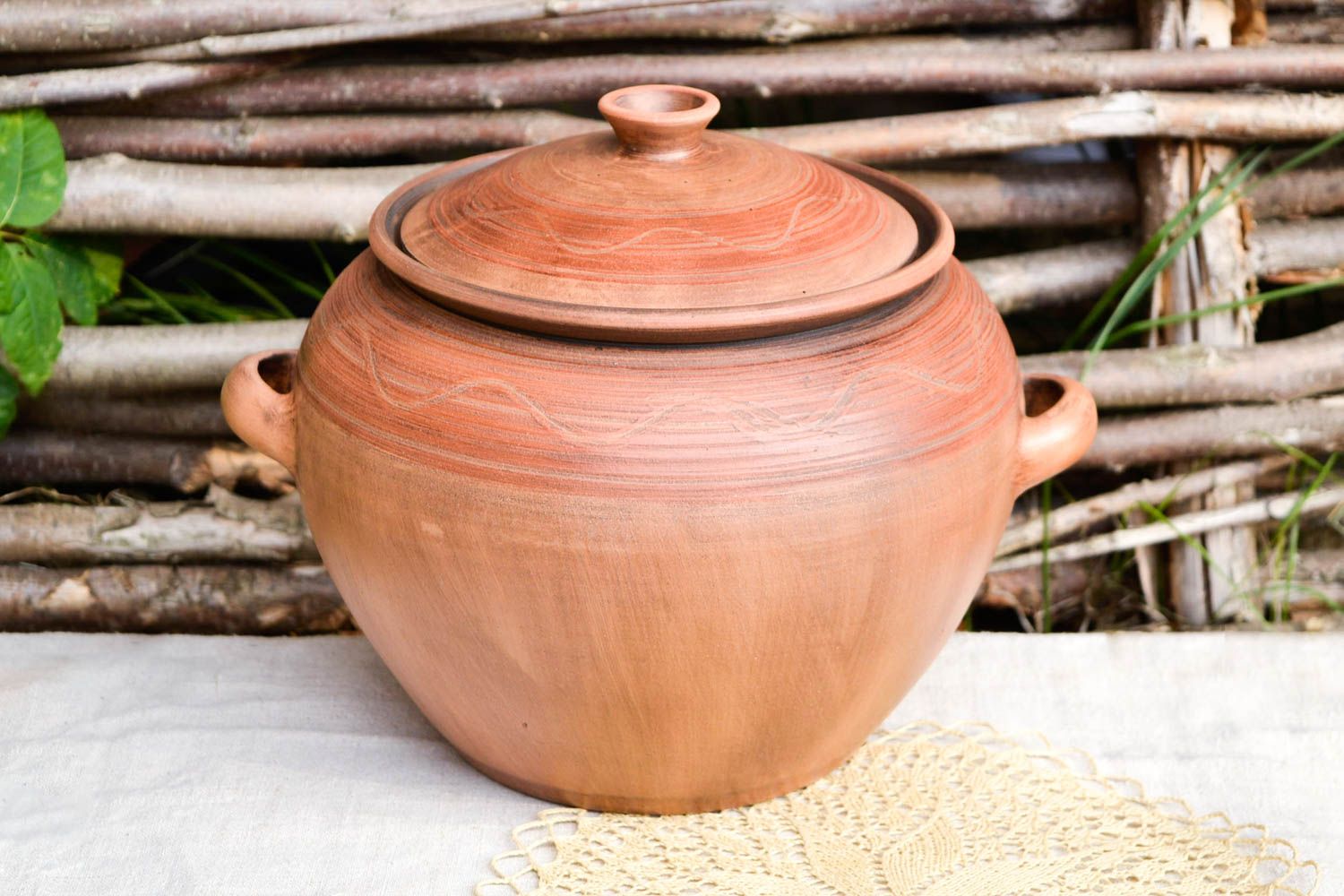 Pot de cuisine fait main Vaisselle céramique avec couvercle Décoration cuisine photo 1