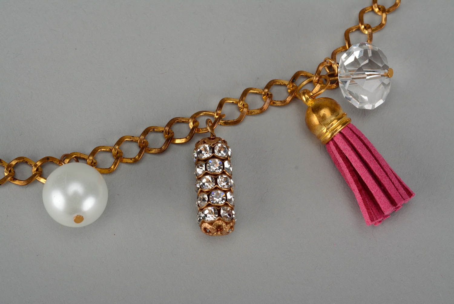 Handmade Armband mit Kristallen und Perlen Glitter foto 4
