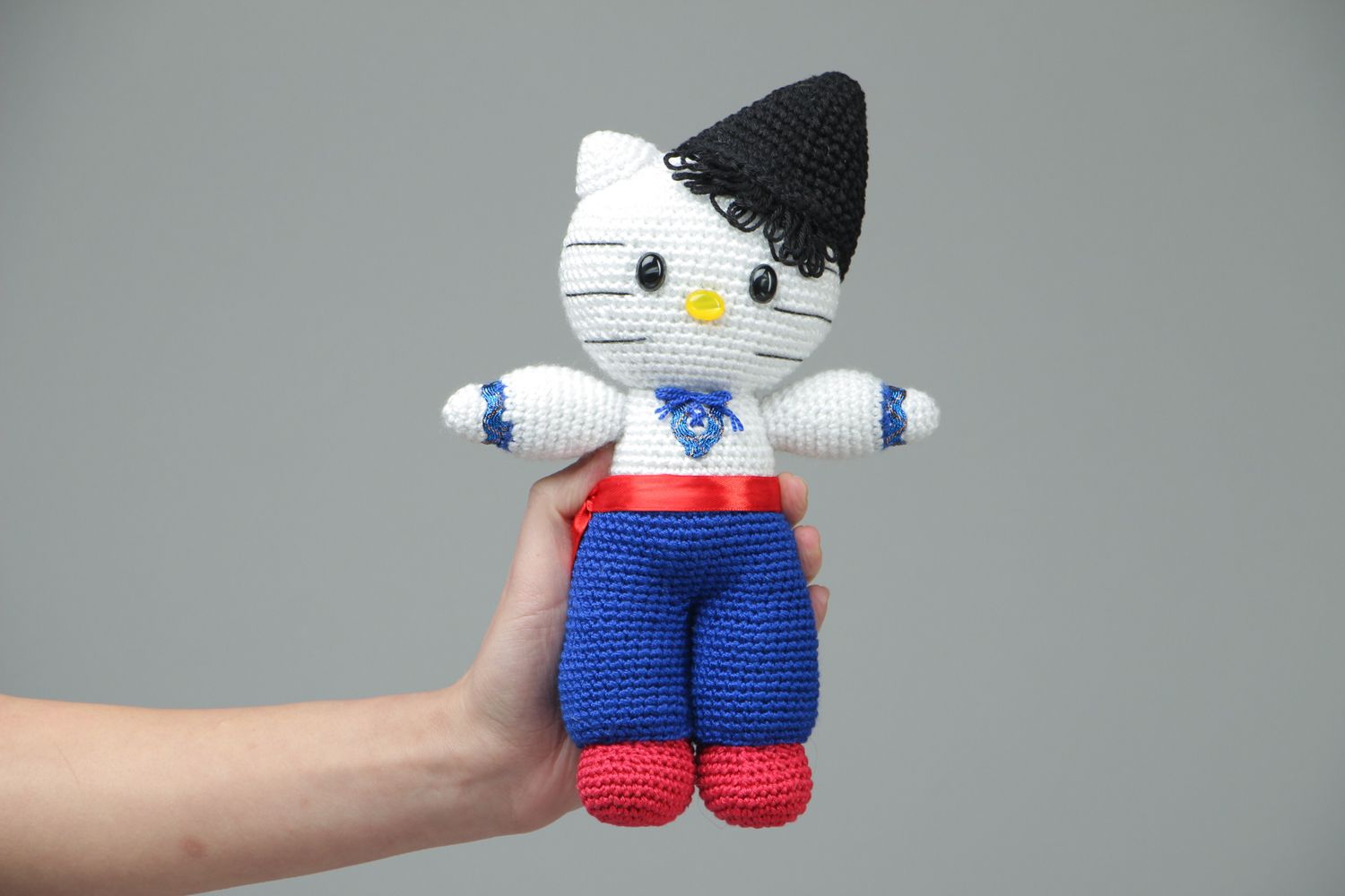 Handmade crochet soft toy Cossack Cat photo 4