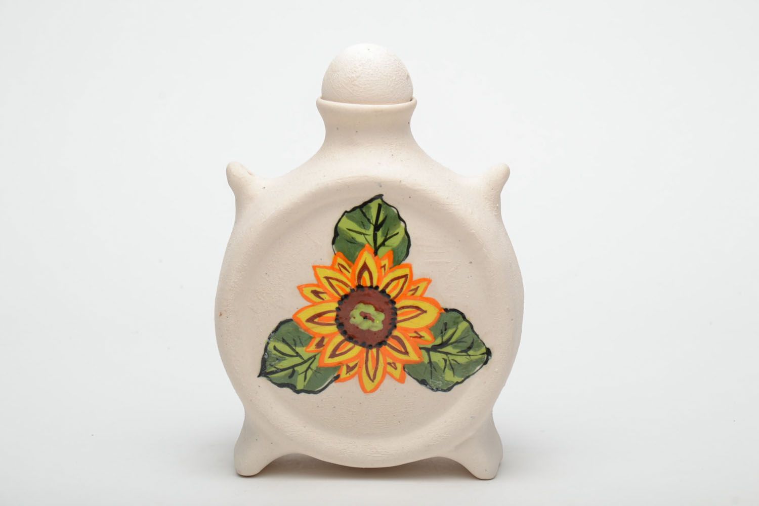 Decorative ceramic bottle Sunflower photo 2