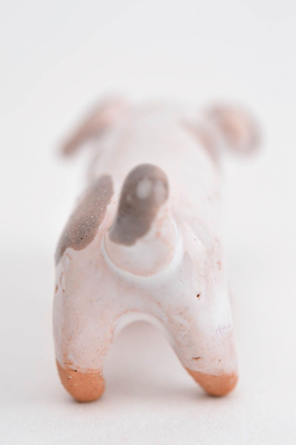 Figurine chien fait main Statuette miniature argile peinte Déco maison orignal photo 9