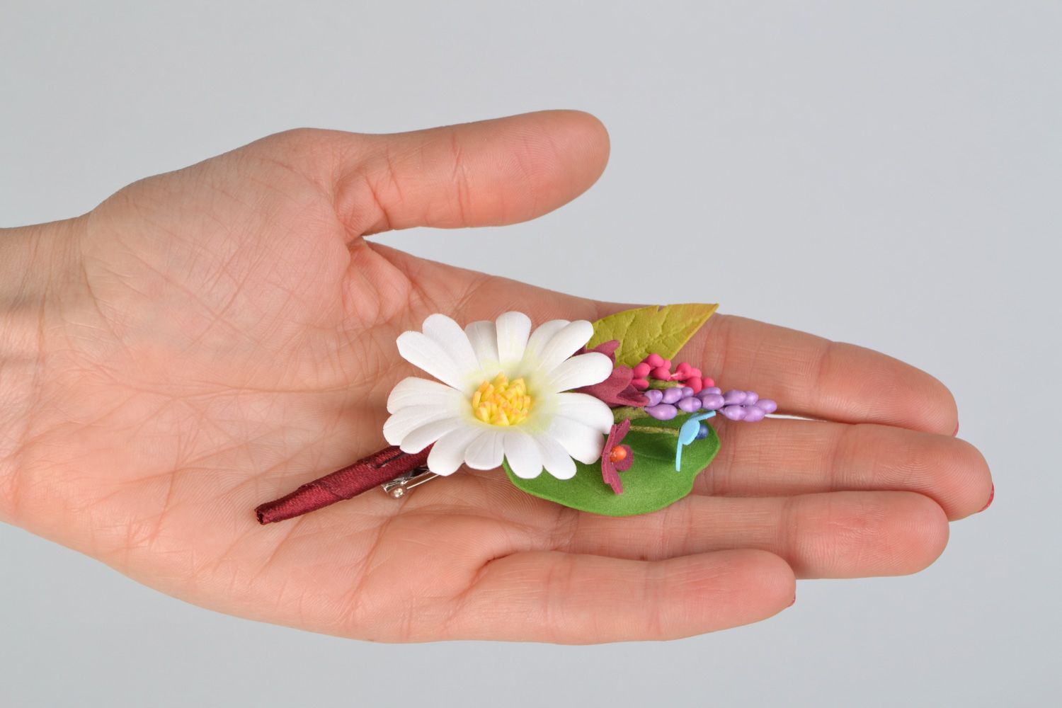 Бутоньерка для жениха из фоамирана Полевые цветы фото 2