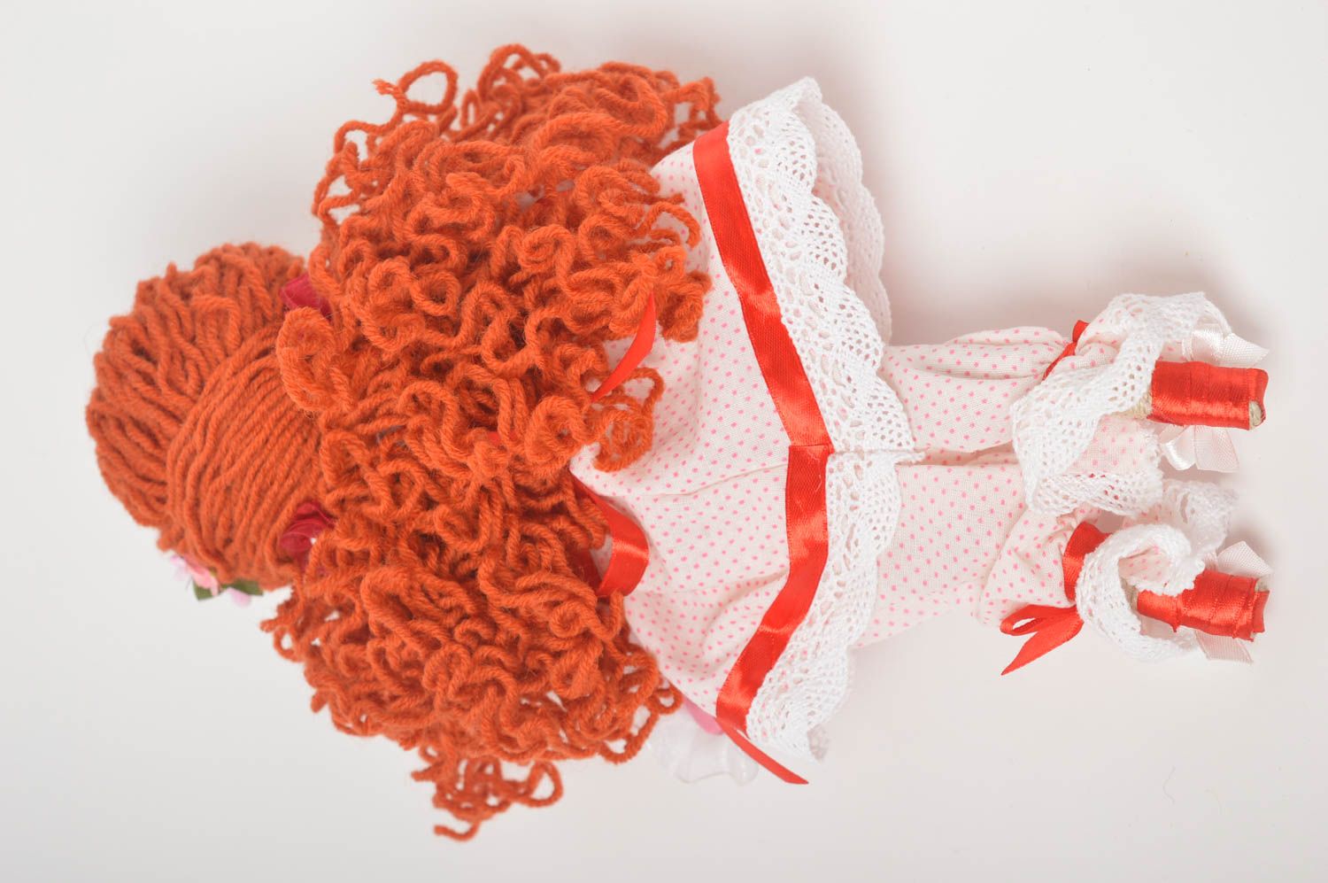 Авторская кукла игрушка ручной работы дизайнерская кукла с рыжими волосами фото 4