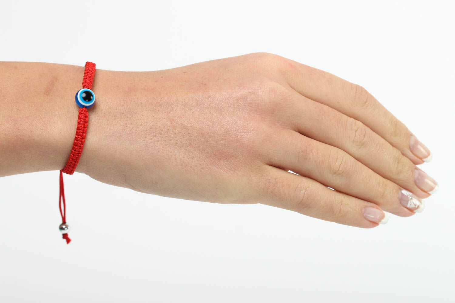 Bracelet en fils Bijou fait main rouge design de créateur fin Accessoire femme photo 5