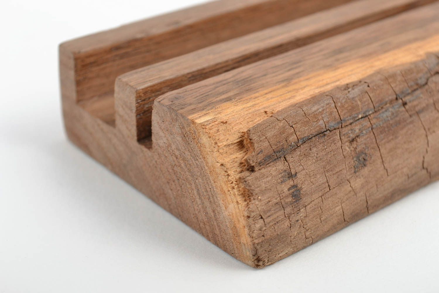 Porte-tablette et téléphone en bois fait main écologique original pour bureau photo 3