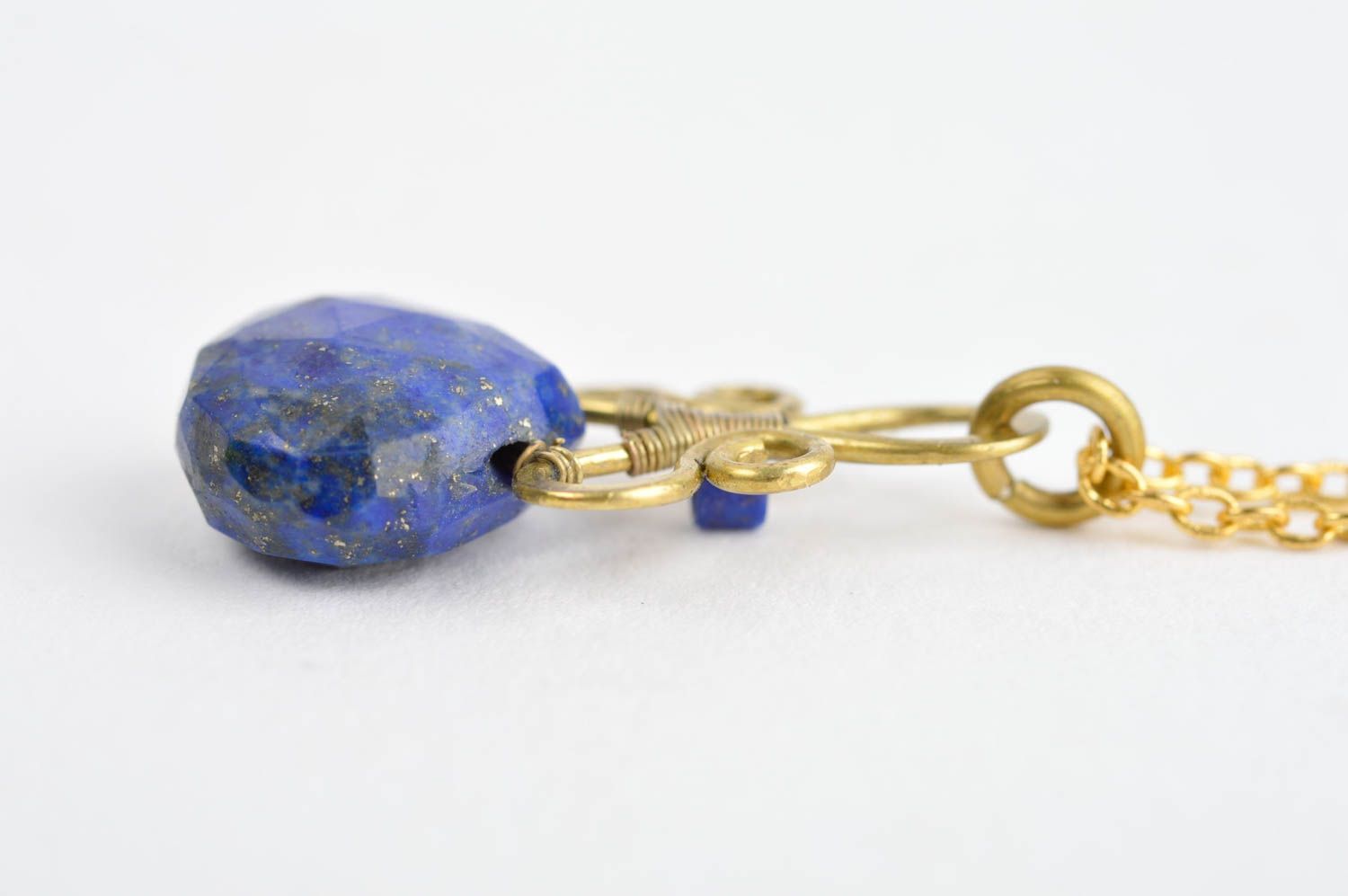 Handmade pendant glass bead necklace brass accessories fashion jewelry photo 3