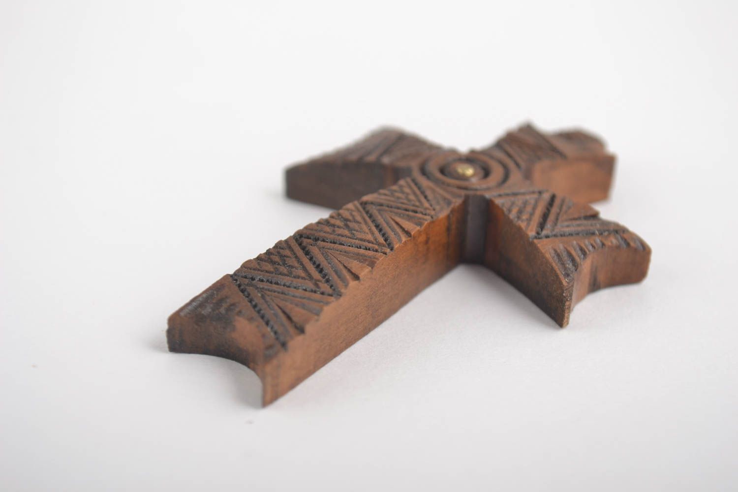 Holzanhänger für Männer handmade Kreuz aus Holz Holzkreuz Anhänger schön  foto 4