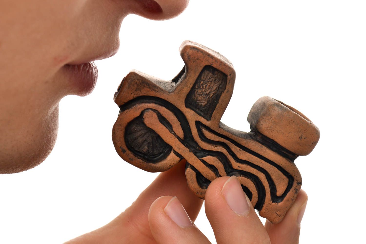 Handgemachte Keramik Rauch Zubehör Geschenk aus Ton Pfeife zum Rauchen  foto 1