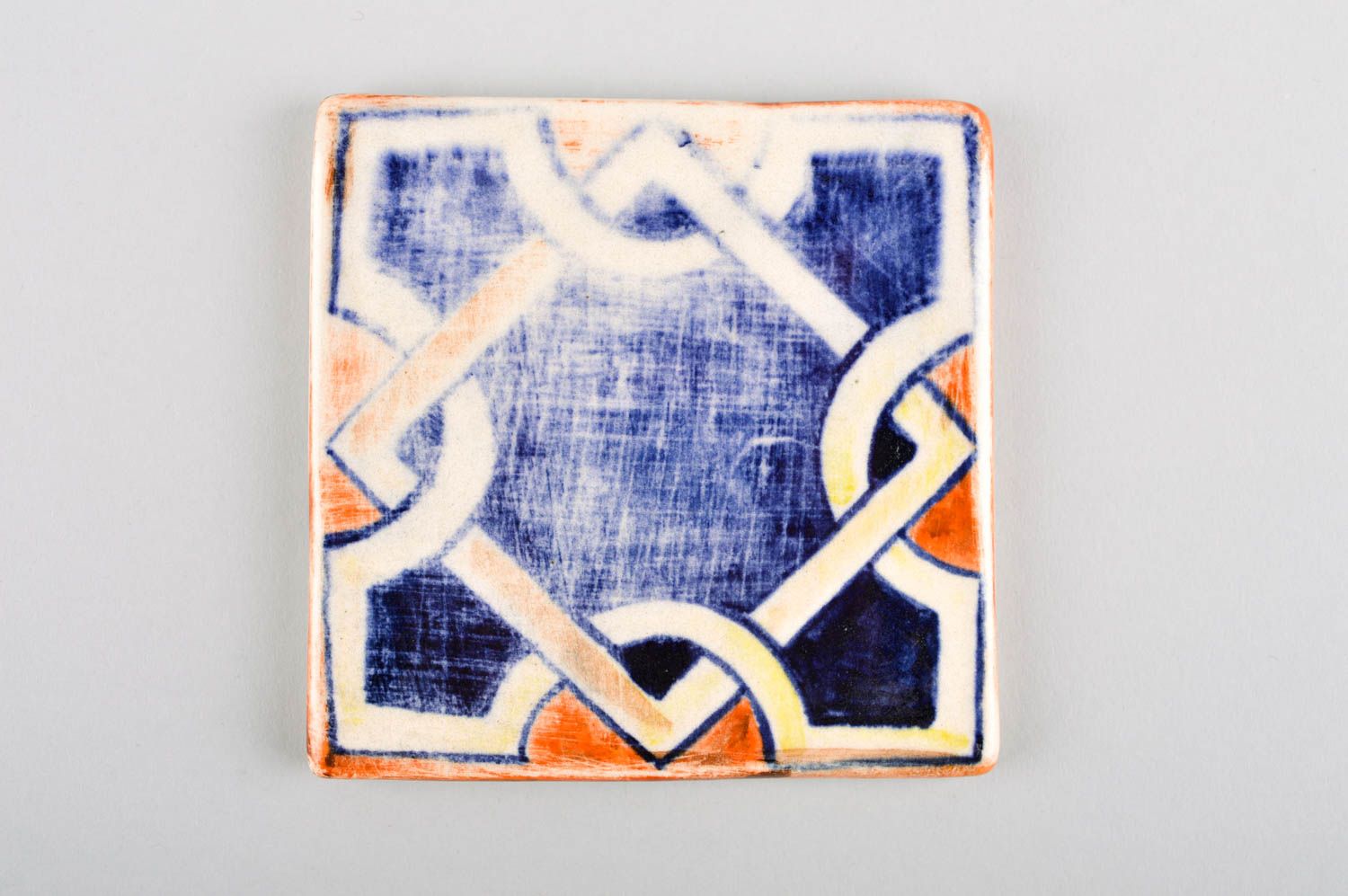 Unusual blue coaster lovely stylish hot pad ceramic decorative accessories photo 2