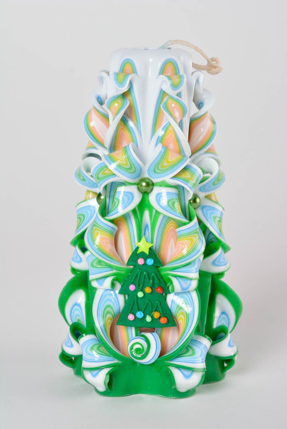 Vela navideña hecha a mano de parafina adorno para casa objeto de decoración  foto 1