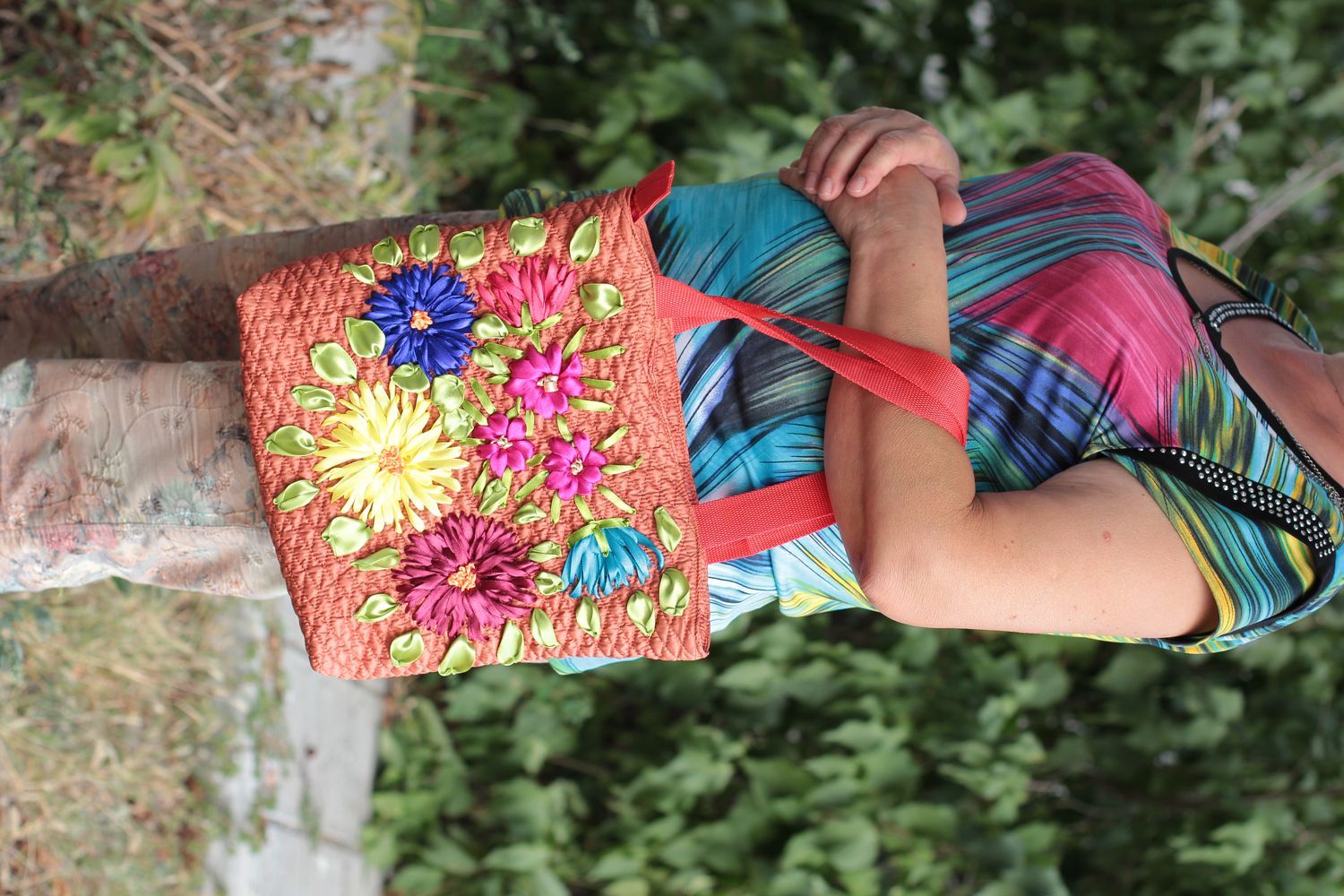 Handmade textile bag embroidered shoulder bag designer stylish bag gift photo 5