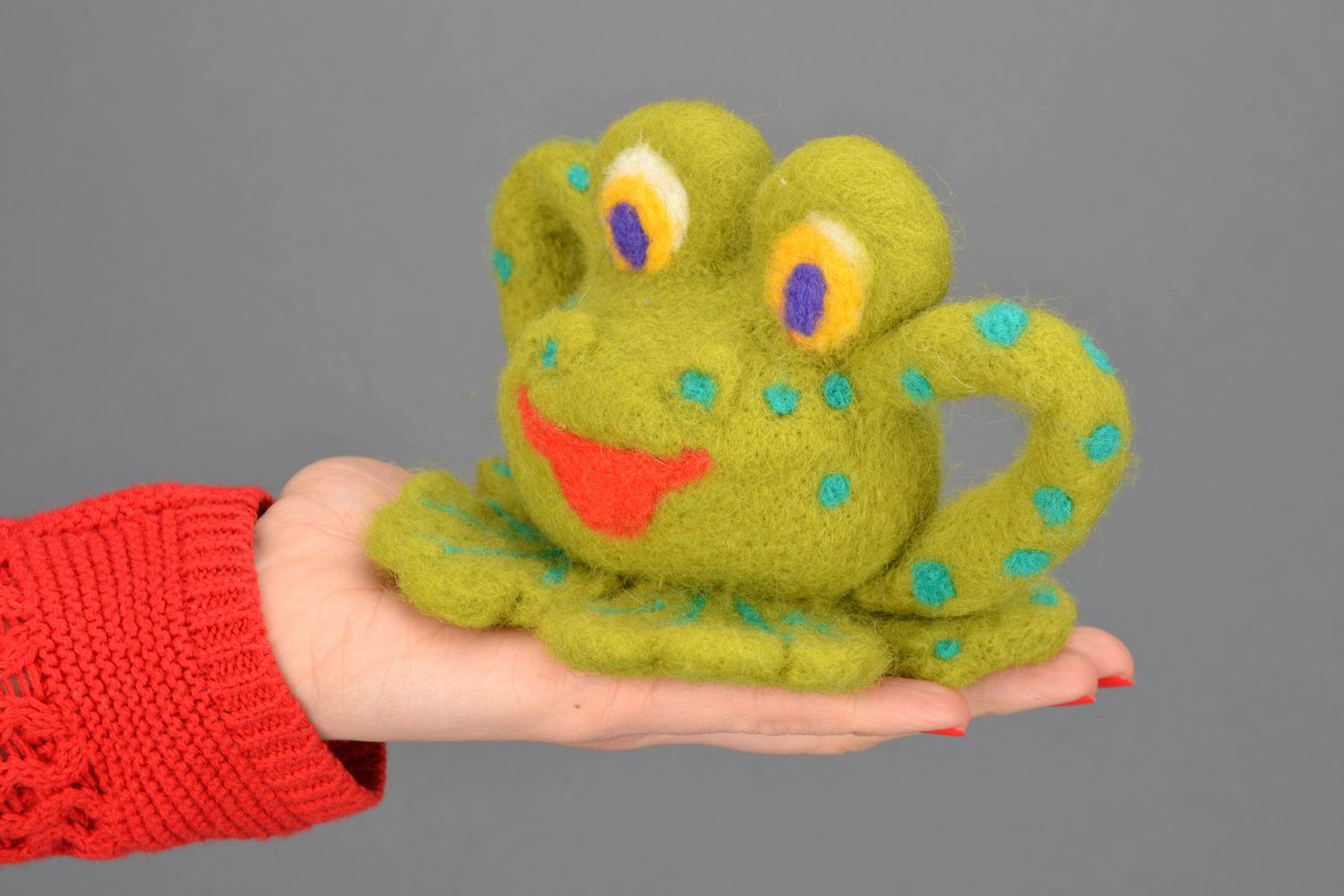 Handmade felt toy Frog photo 2