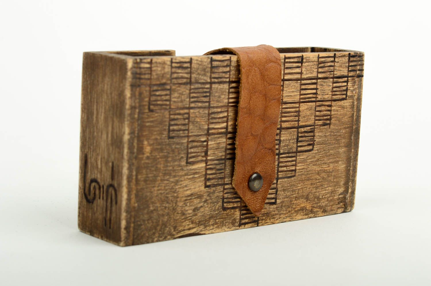 Caja de madera artesanal para tarjetas elemento decorativo regalo original foto 5