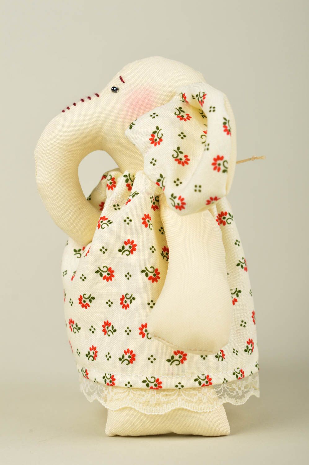 Juguete artesanal de tela natural muñeco de peluche regalo original Elefante foto 3