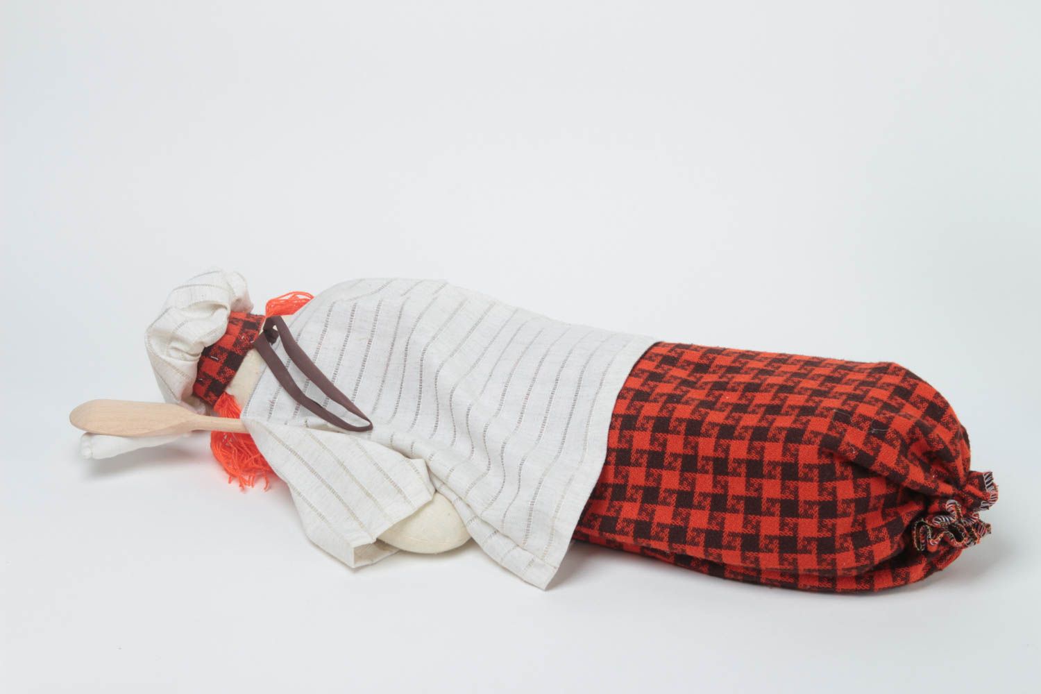 Забавная пакетница из ткани сшитая в виде куклы Повар для декора ручная работа фото 4