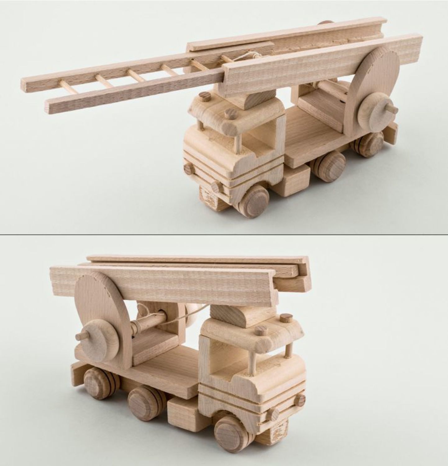 Jouet voiture-échelle en bois  photo 3
