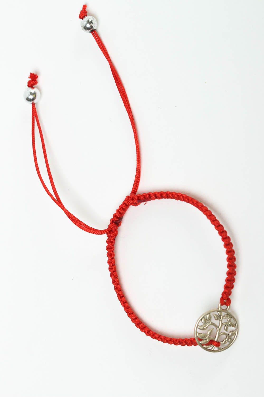 Bracelet textile Bijou fait main rouge design de mode Accessoire femme original photo 2