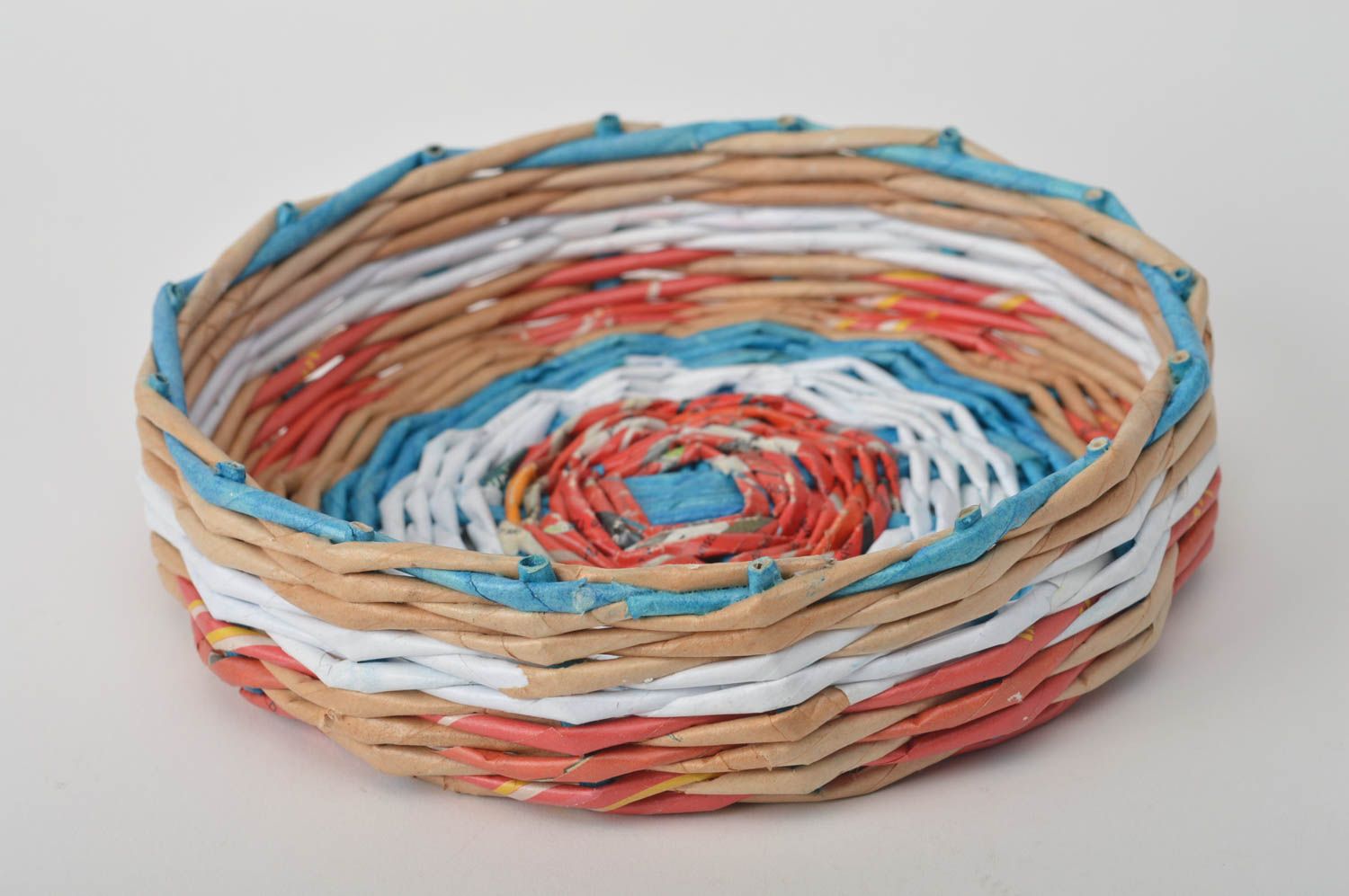 Beautiful handmade newspaper tray woven paper tray kitchen design gift ideas photo 3