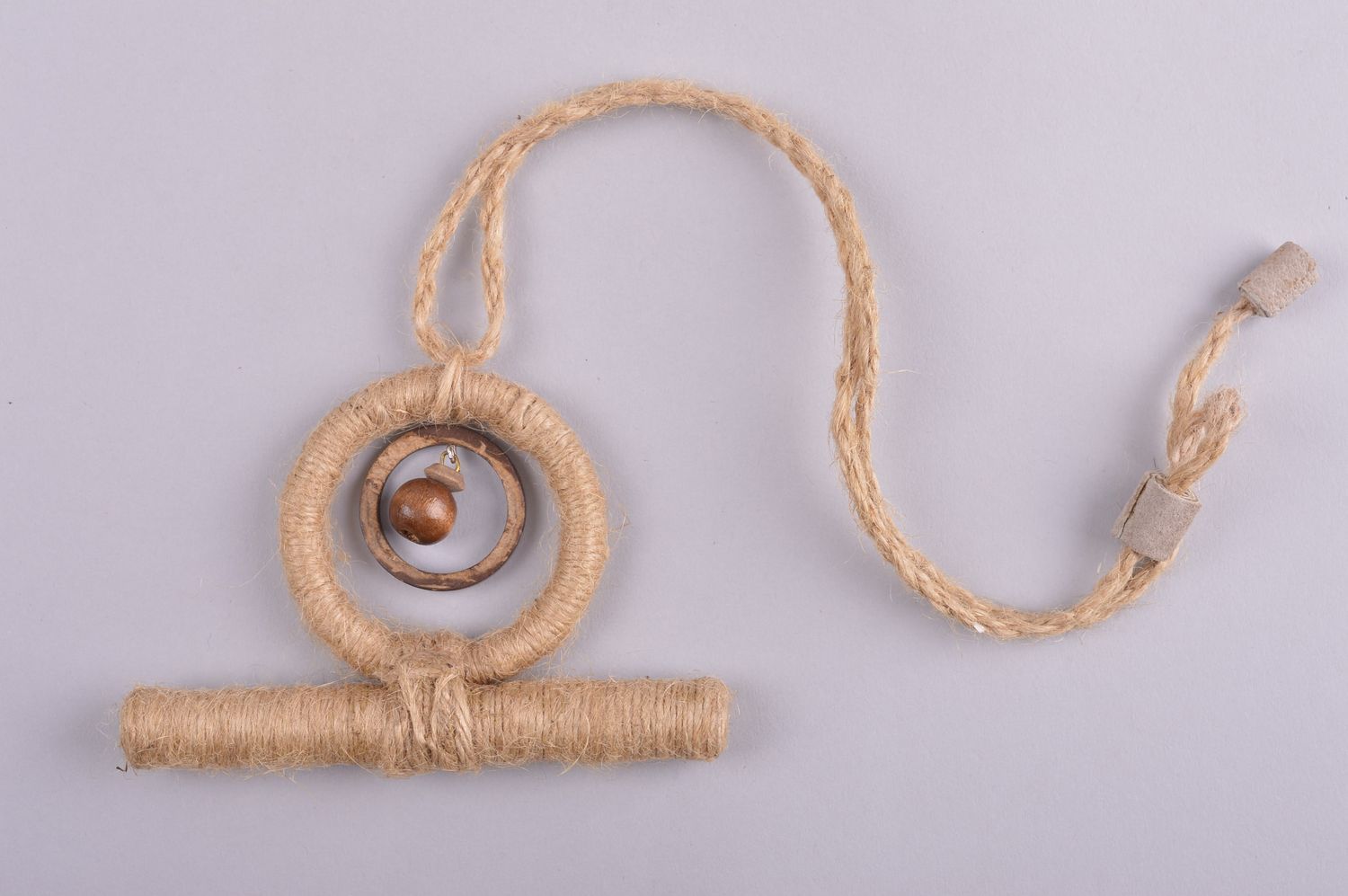 Handmade pendant on lace pendant in ethnic style designer accessory present photo 2