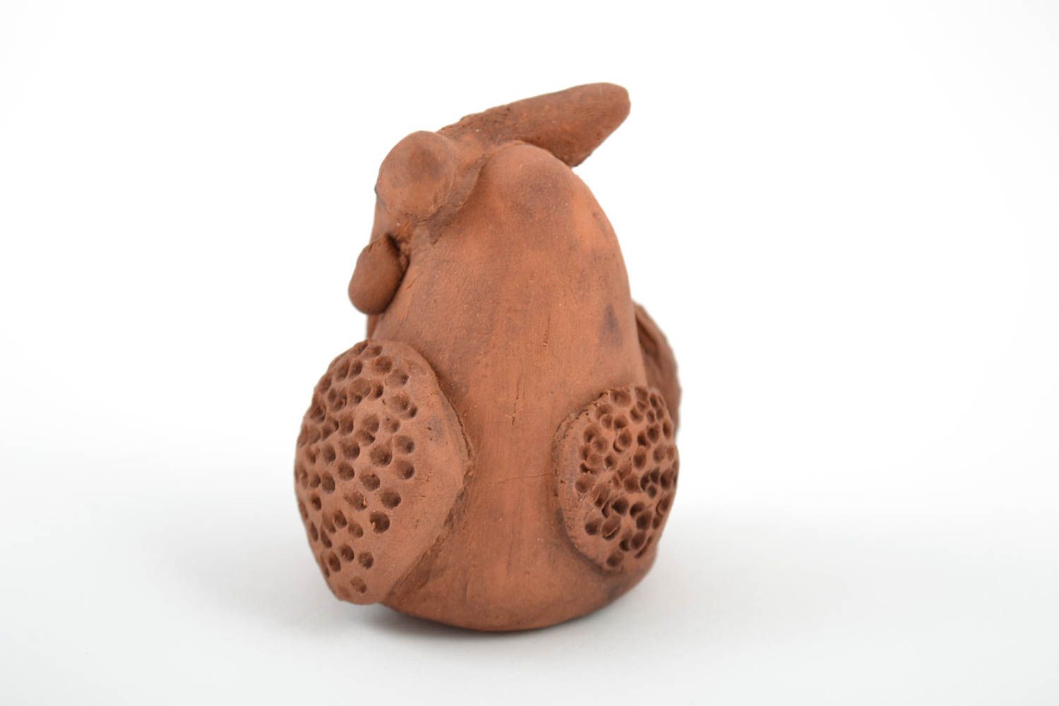 Figura de cerámica marrón en miniatura hecha a mano elemento decorativo  foto 3