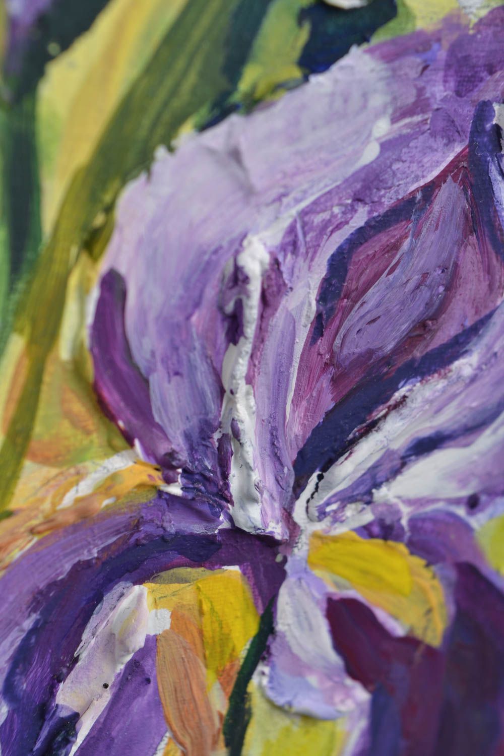 Peinture contemporaine en couleurs acryliques et gouaches faite main Iris photo 4